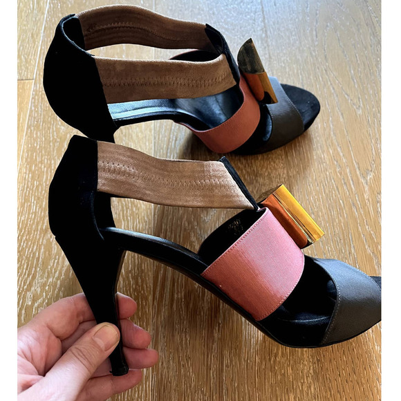 Pierre Hardy Suede Colorblock Pattern Sandals used - Picture 13 of 15
